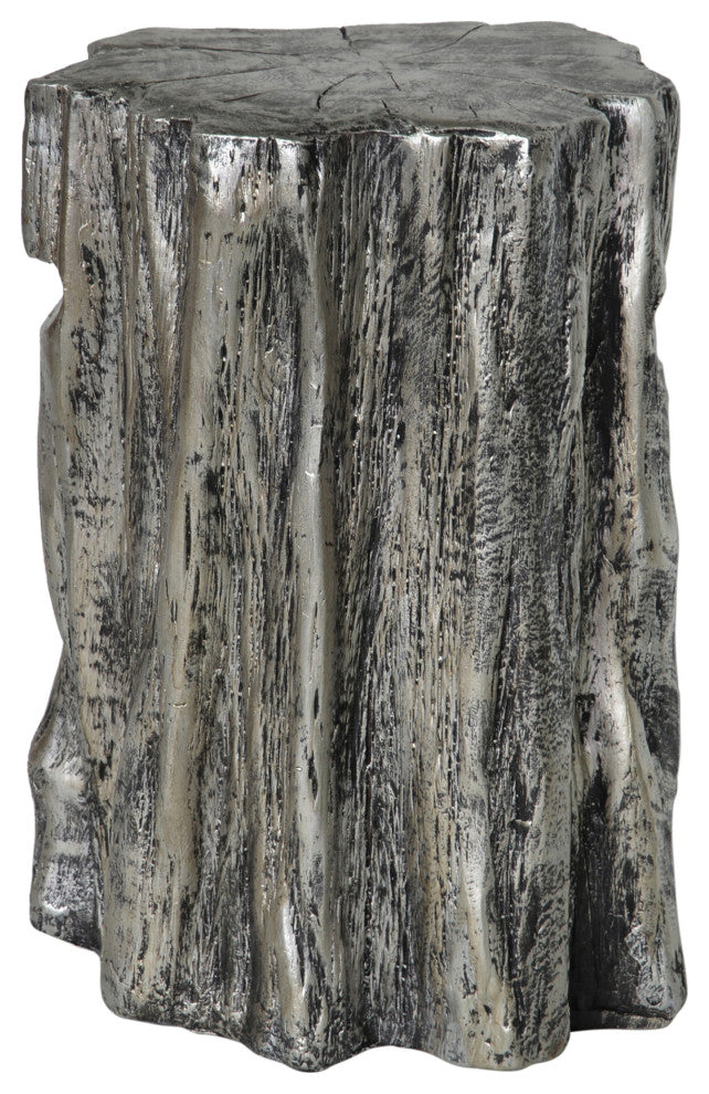 Trunk Stool Antique Silver