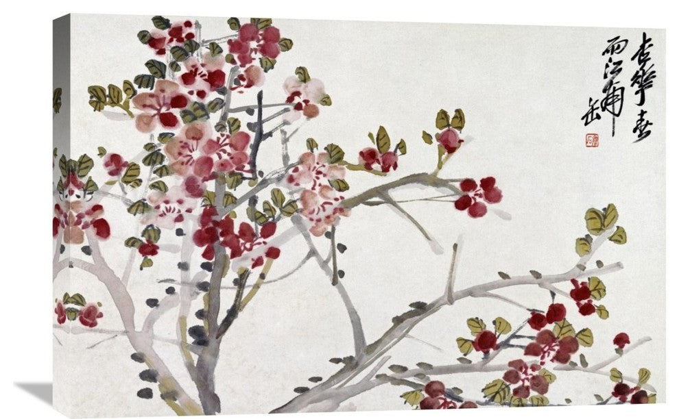 "Flowers" Stretched Canvas Giclee by Wu Changshuo, 30"x20"