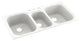 Swan 44x22x9 Solid Surface Kitchen Sink, 3-Hole, White