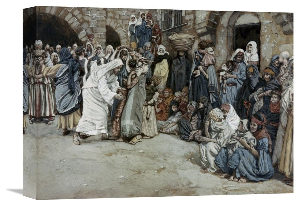 "Suffer The Little Children Come Unto Me" Canvas Giclee by James Tissot, 16"x12"