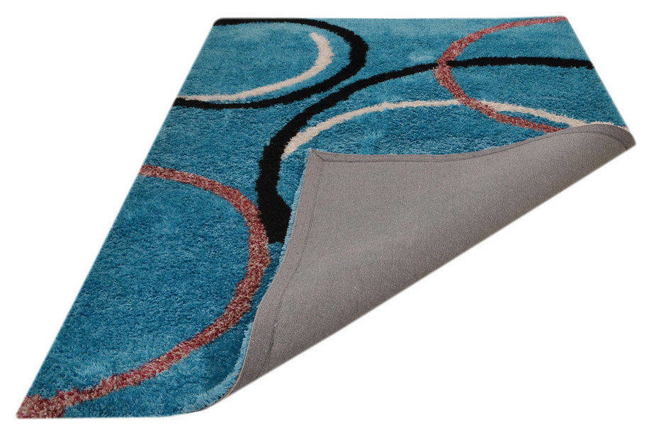 Geometric Shaggy Hand Tufted Oriental Area Rug, Multi, 6x9'