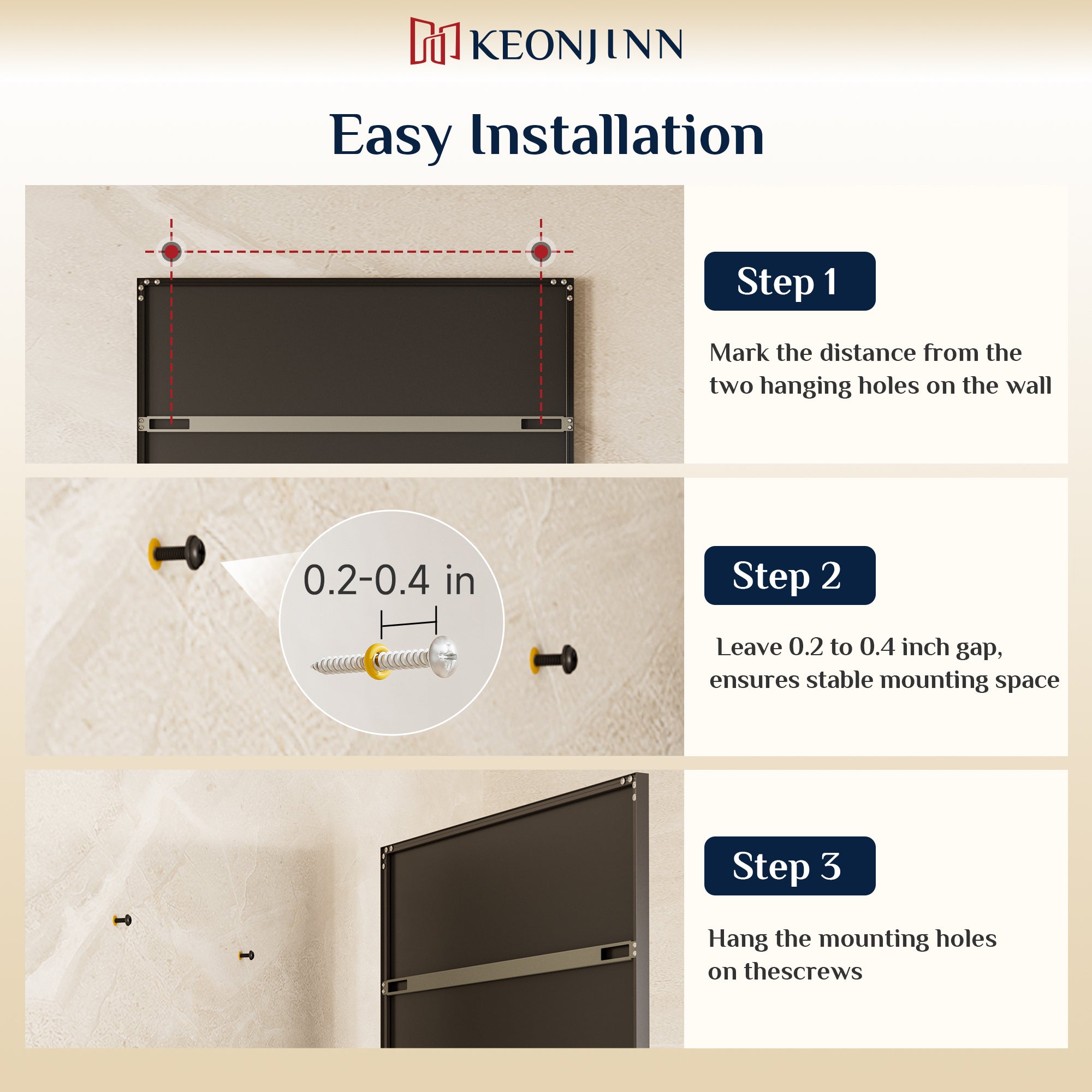 Hollywood Vanity Mirror, Lights,3 Color Lighting Modes, Memory, Black, 23x18