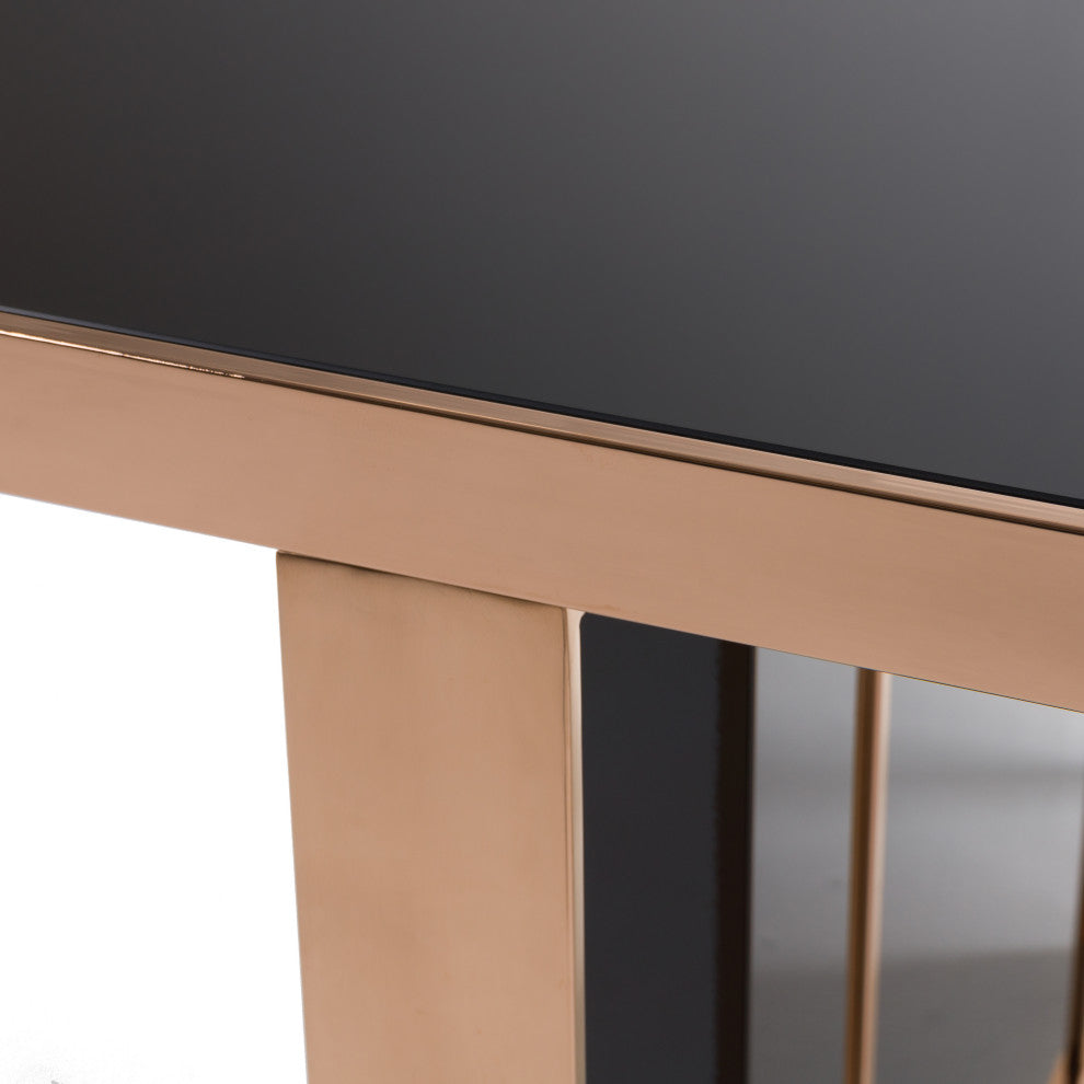 Nova Domus Cartier Modern Black and Rosegold Dining Table