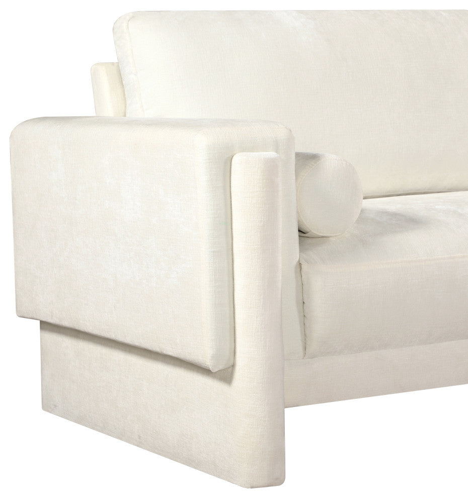 Madeline Chenille Fabric Upholstered Chair, Cream, Chair