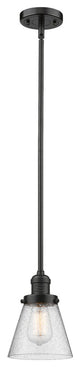 1-Light Small Cone 6" Pendant, Oil Rubbed Bronze, Glass: Seedy