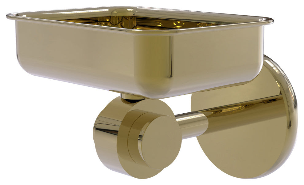Satellite Orbit Two Wall Mount Soap Dish, Unlacquered Brass