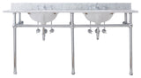 Embassy 72" Wide Double Wash Stand Only, Chrome