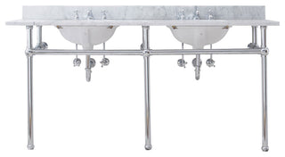 Embassy 72" Wide Double Wash Stand Only, Chrome