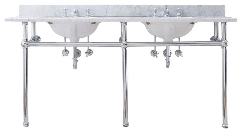 Embassy 72" Wide Double Wash Stand Only, Chrome