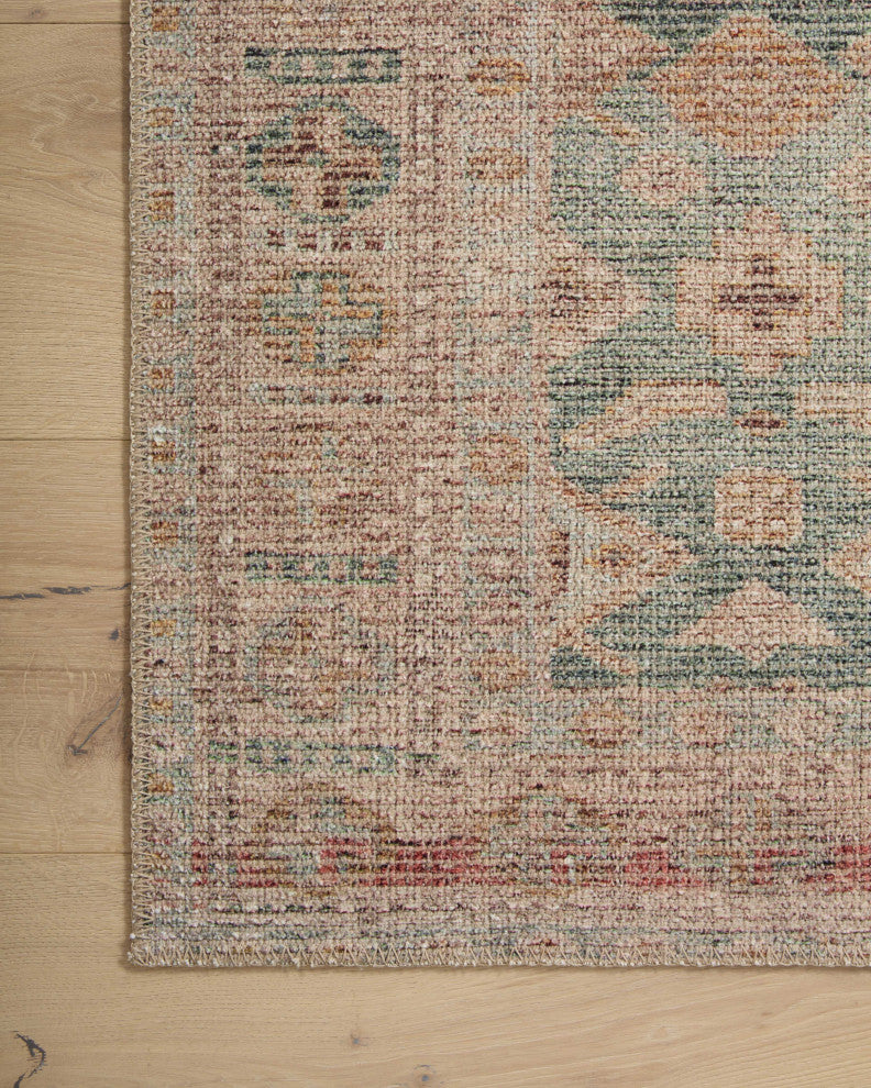Angela Rose x Loloi Aubrey Aqua / Sand 5''-0" x 5''-0" Round Area Rug