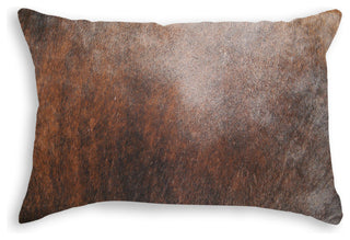Natural Torino Cowhide Pillow 12"x20", Chocolate