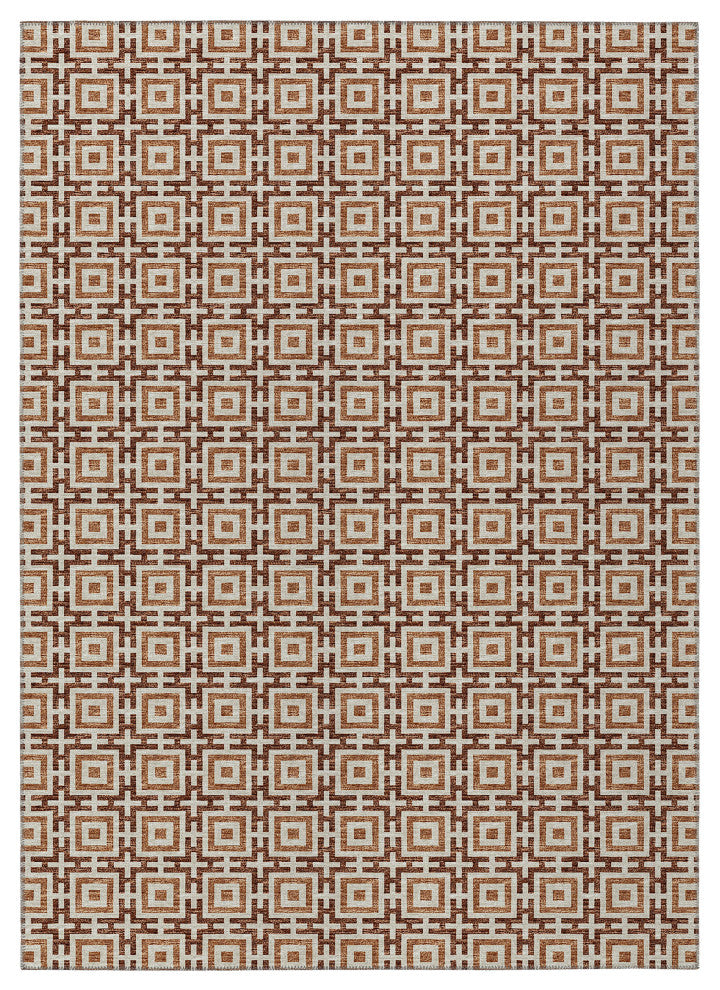 Indoor/Outdoor Marlo MO1 Paprika Machine Washable 5' x 7'6" Rug