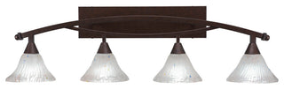 Bow 4 Light Bath Bar, 7" Frosted Crystal Glass