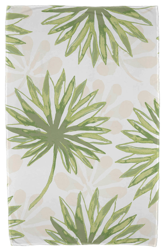 30x60" Spike and Stamp, Floral Print Beach Towel, Green