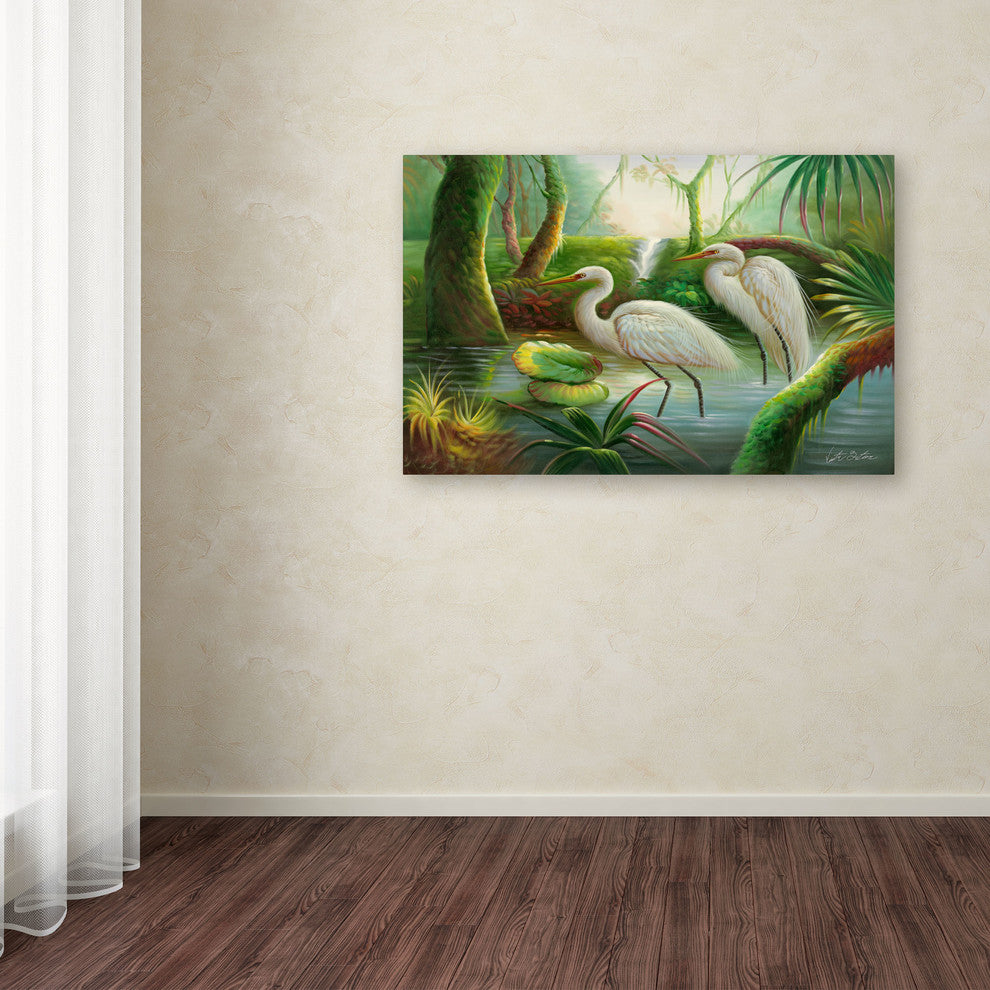 'Two Herons' Canvas Art by Victor Giton