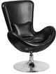 Egg Series Black LeatherSoft Side Reception Chair