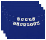 Banner Day, Word Print Placemat, Royal Blue (Set of 4), 18 x 14"