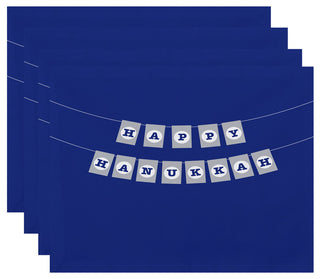 Banner Day, Word Print Placemat, Royal Blue (Set of 4), 18 x 14"