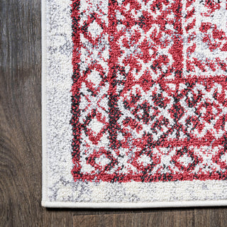 Boho Cottage Medallion Runner Rug, Red/Ivory, 8'x10'