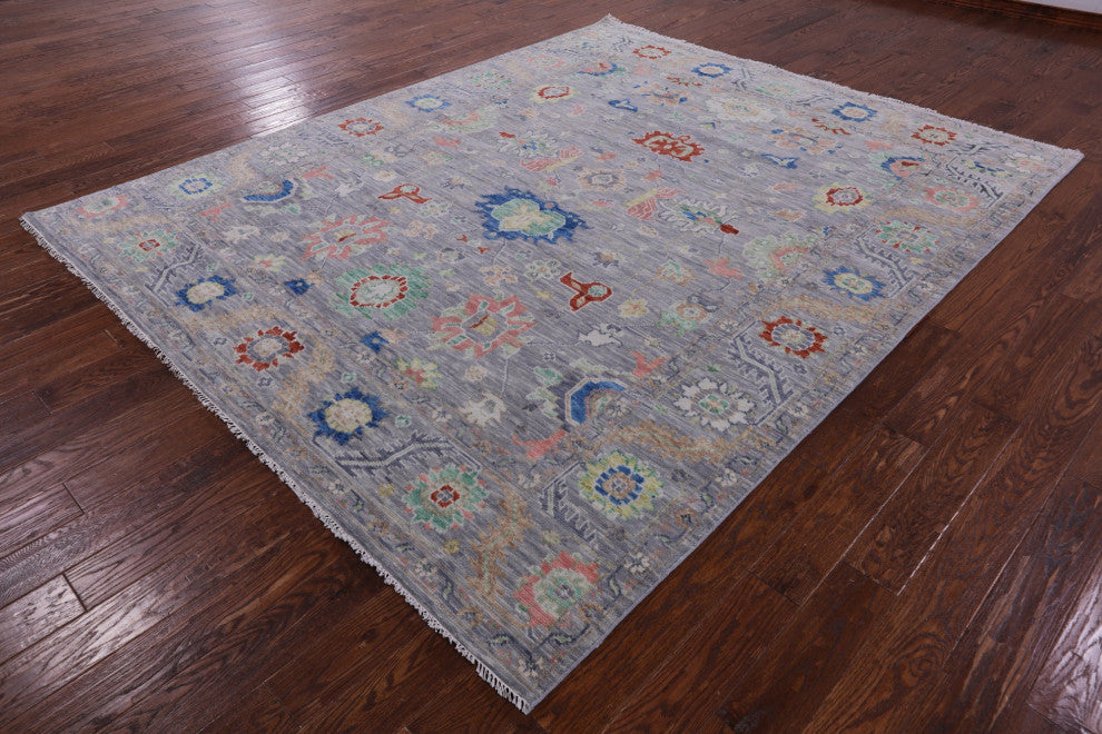 8' 4" X 10' 3" Hand Knotted Turkish Oushak Wool Rug - Q13438