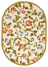 Safavieh Chelsea Hk310A Floral Rug, Ivory, 7'6"x9'6" Oval