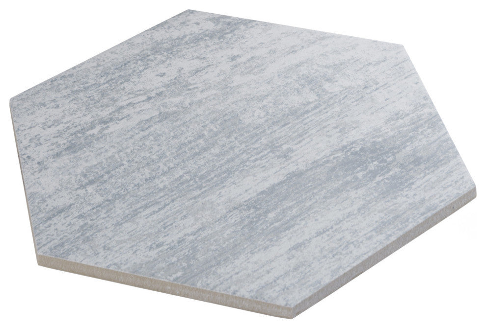 Cassis Hex Porcelain Floor and Wall Tile Sample, White
