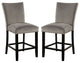Benzara BM239826 Counter Height Side Chair With Padded Seating, Set of 2, Gray
