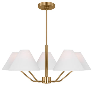 Burke 5-Light Indoor Chandelier, Satin Brass Gold