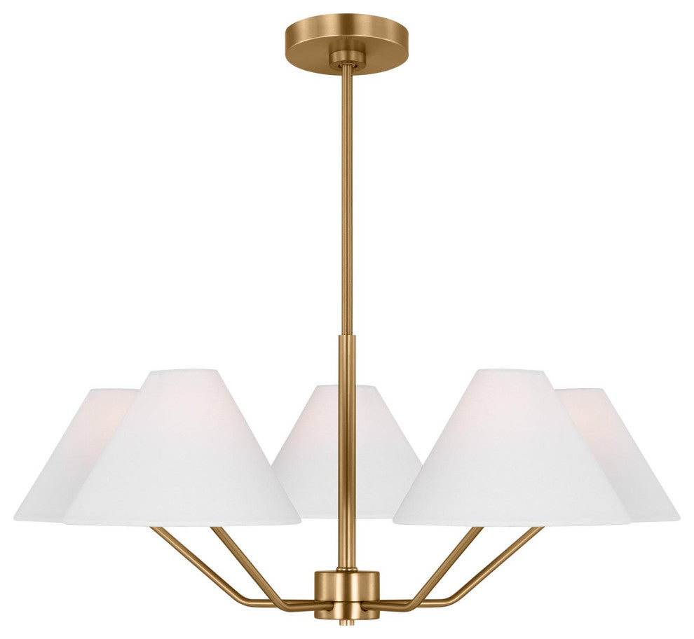 Burke 5-Light Indoor Chandelier, Satin Brass Gold