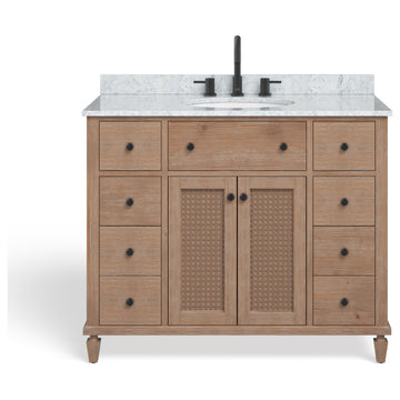 The Wailea Bathroom Vanity, Single Sink, 42", Weathered Fir, Freestanding