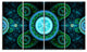 Bright Blue Psychedelic Relaxing Art, Abstract Canvas Print, 48"x28", 4 Panels
