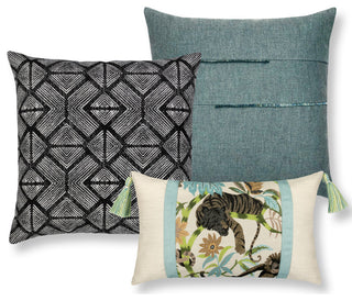 Bakuba Ebony Indoor/Outdoor Performance Pillow, 20"x20"