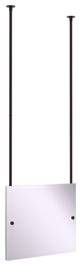Frameless Landscape Ceiling Hung Mirror with Beveled Edge, Antique Bronze