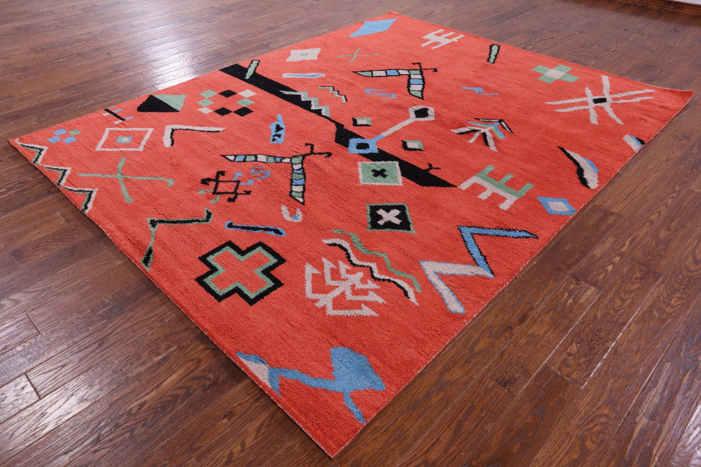 8' 0" X 10' 2" Moroccan Hand-Knotted Wool Rug - Q13109