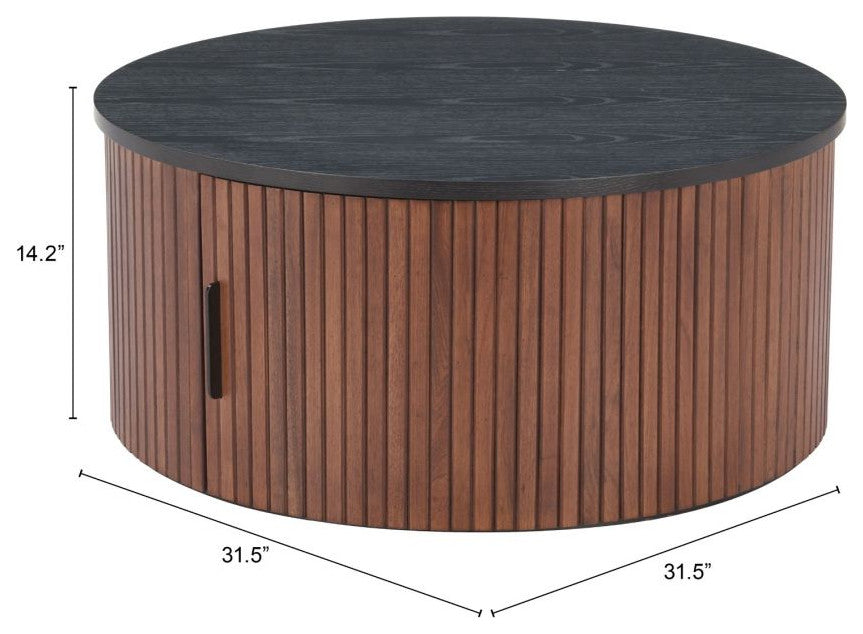 Nejaus Black And Walnut Coffee Table