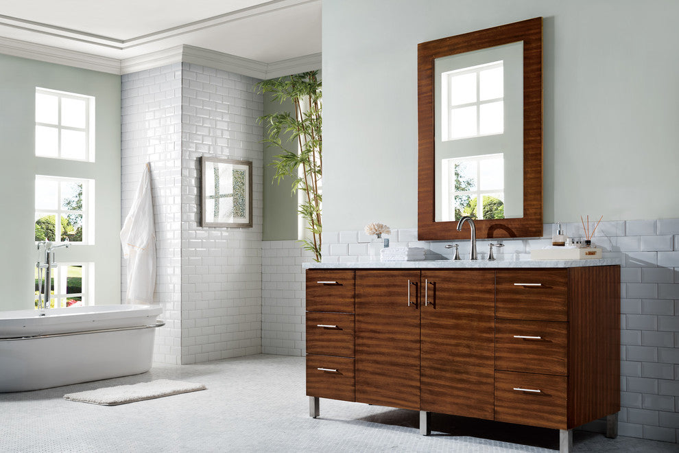 Metropolitan 60" Single Vanity, American Walnut, No Top, Without Top