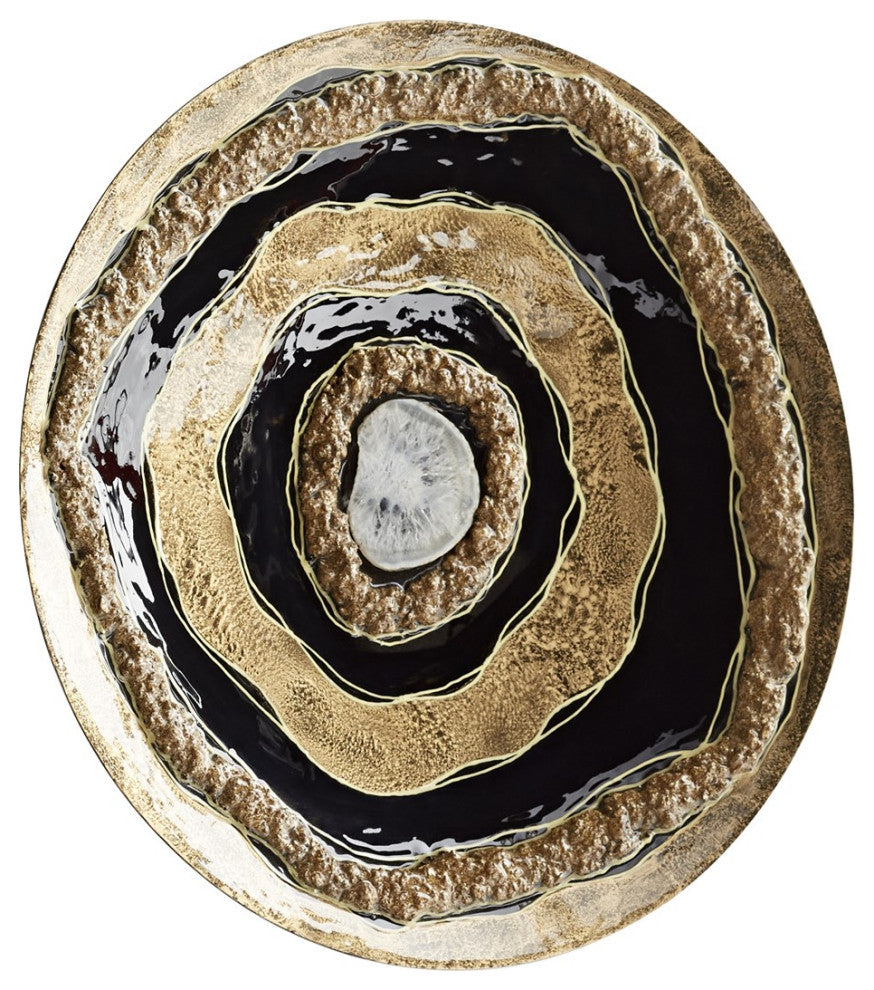 Cyan Small Skipping Rocks Wall Dï¿½cor 11324, Gold And Black