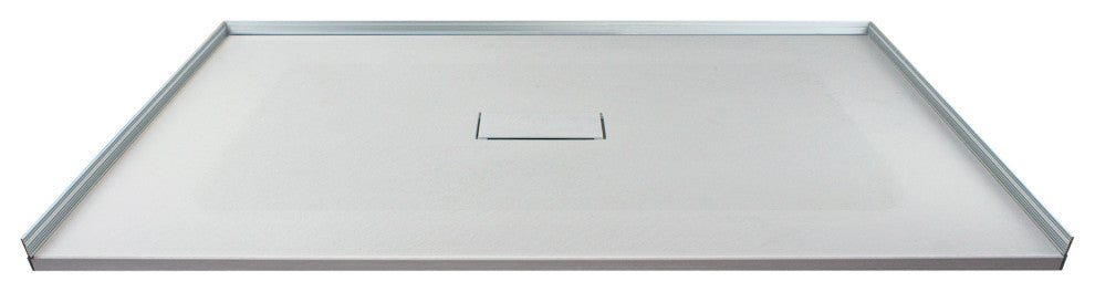 Transolid 51-in L x 40-in W Zero Threshold Center Drain Shower Base, Grey