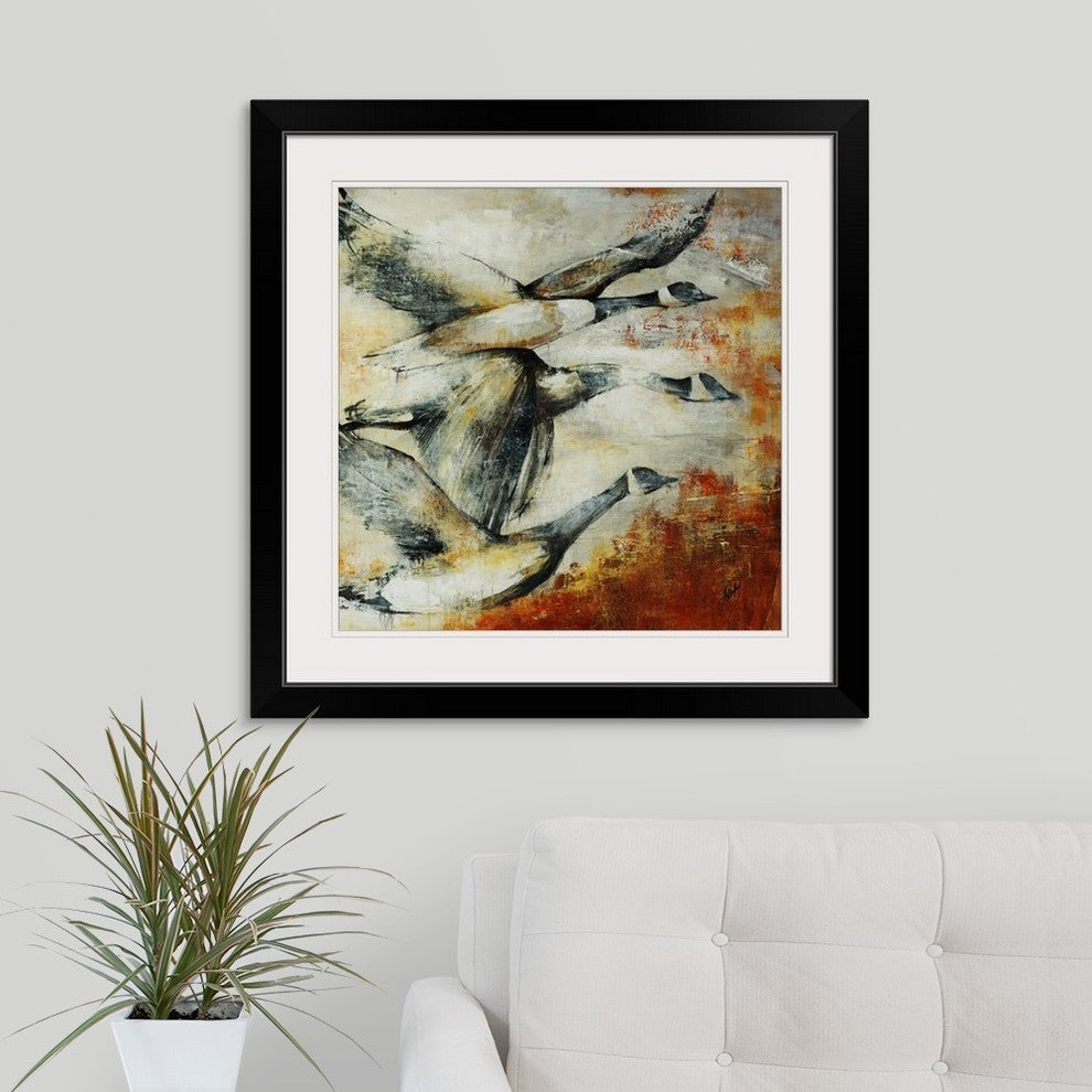 "Silver Linings" Black Framed Art Print, 28"x28"x1"