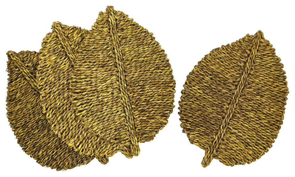 Leaf Seagrass Placemat - Set of 4, Yellow
