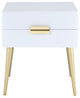 Denvor End Table, Gold Finish, White