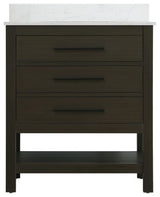 Home Living 30" Single Bathroom Vanity, Mocha Brown With Backsplash