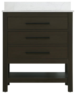 Home Living 30" Single Bathroom Vanity, Mocha Brown With Backsplash