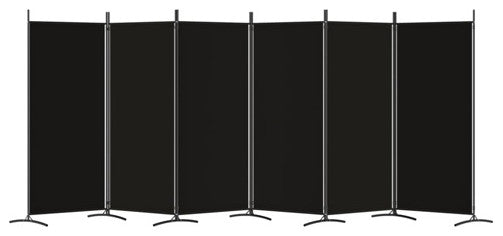 vidaXL Room Divider Folding Privacy Screen 2 Panel Room Divider Black Fabric, Black, 204.7" X 70.9"/ 1 Piece