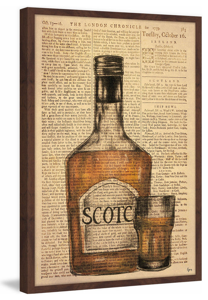"Straight Scotch" Framed Painting Print, 12"x18"