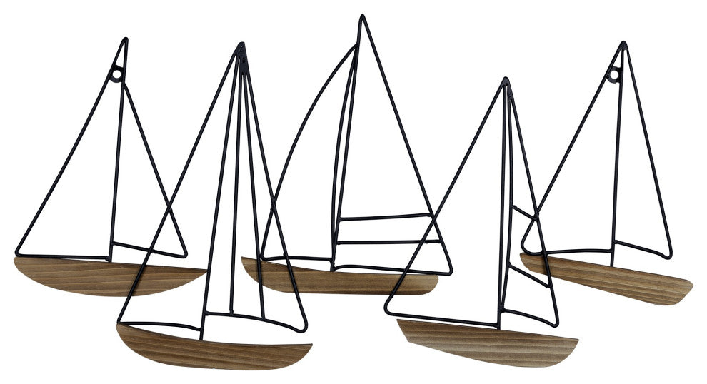 Metal and Wood Sailboat Wall D"cor
