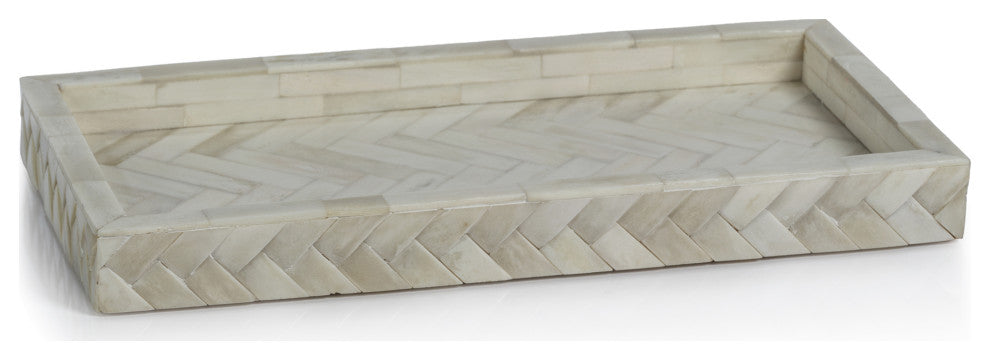 Bengkulu Bone Braided Tray, 14.25"x7.25"x1.35"