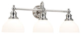 Sutton 3-Light Bath Bracket, Polished Nickel