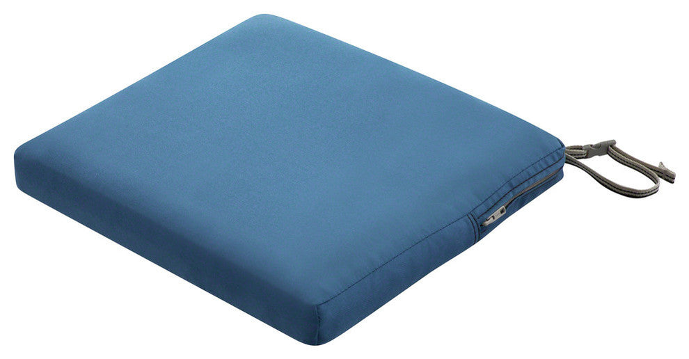 Rectangular Patio Seat Cushion Slip Cover, Foam, Empire Blue, 17"x15"x2"