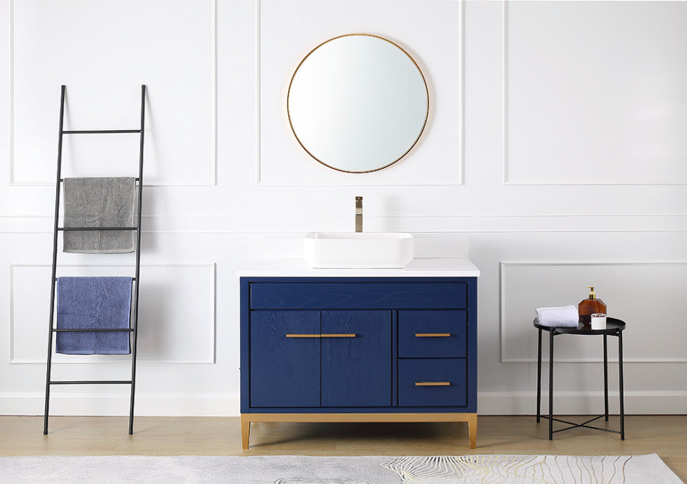 42" Tennant Brand Modern Style Blue Beatrice Vessel Sink Bathroom Vanity